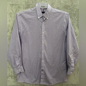 Tommy Hilfiger Button-Down Dress Shirt Men’s Medium Purple Long Sleeves check